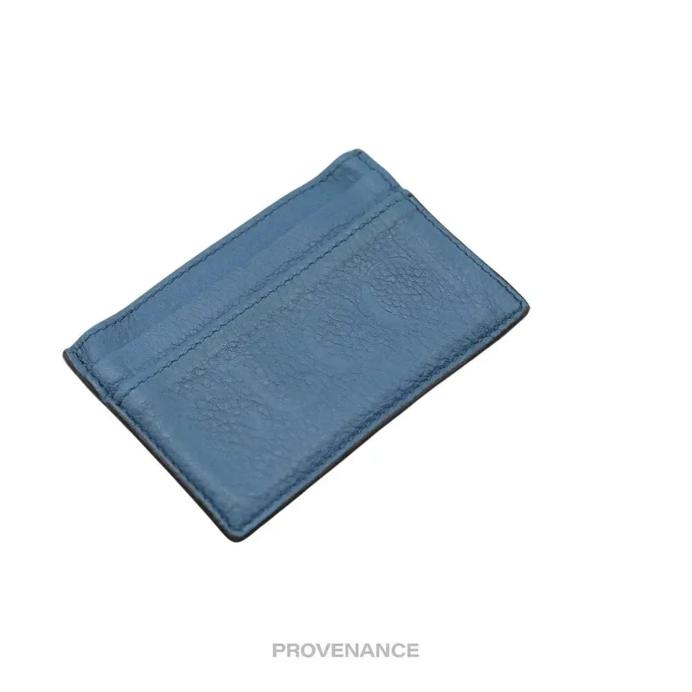 🔴 Gucci Large Logo Card Holder Wallet - Powder Blue Leather